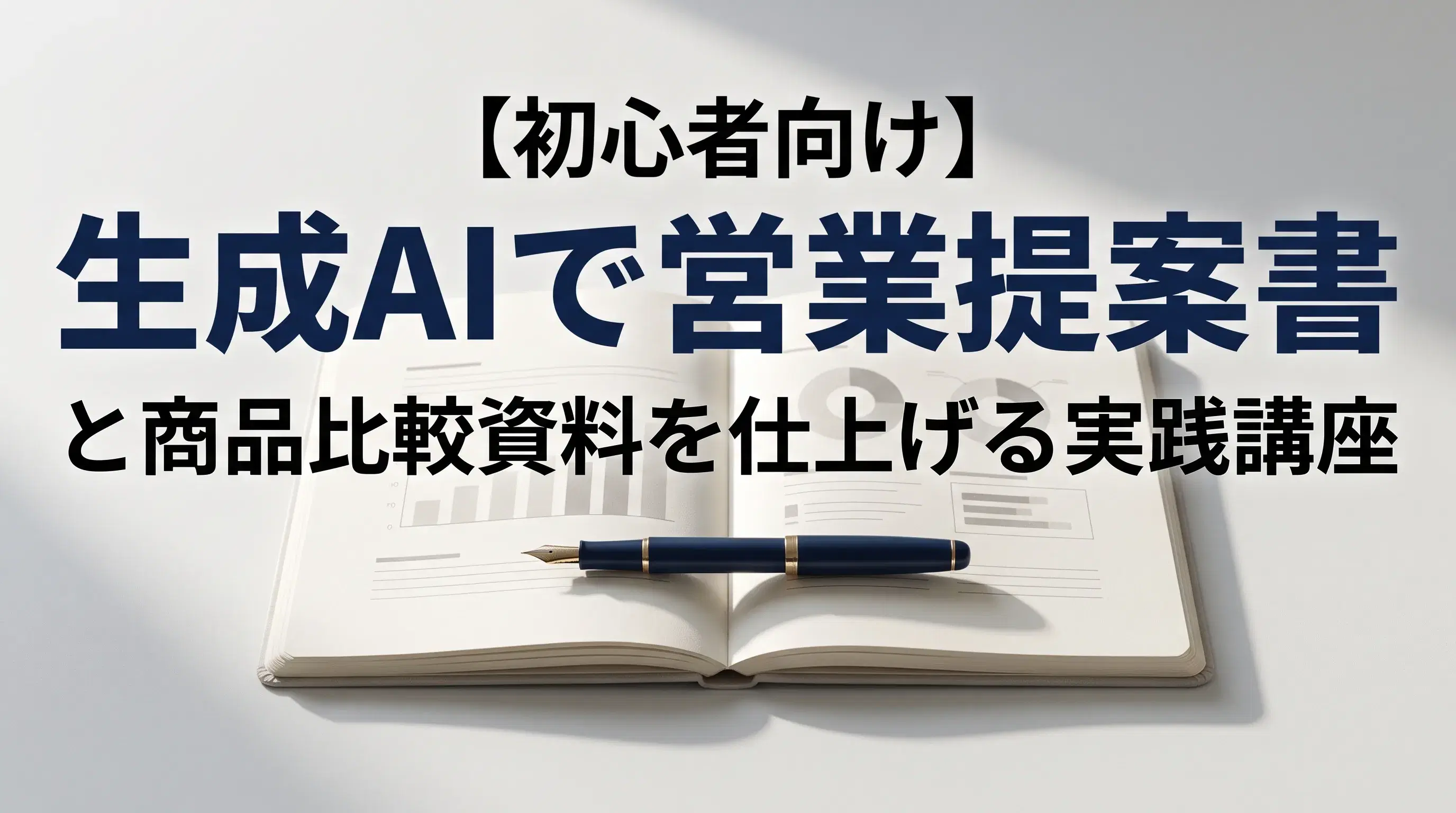 【初心者向け】生成AIで営業提案書と商品比較資料を仕上げる実践講座