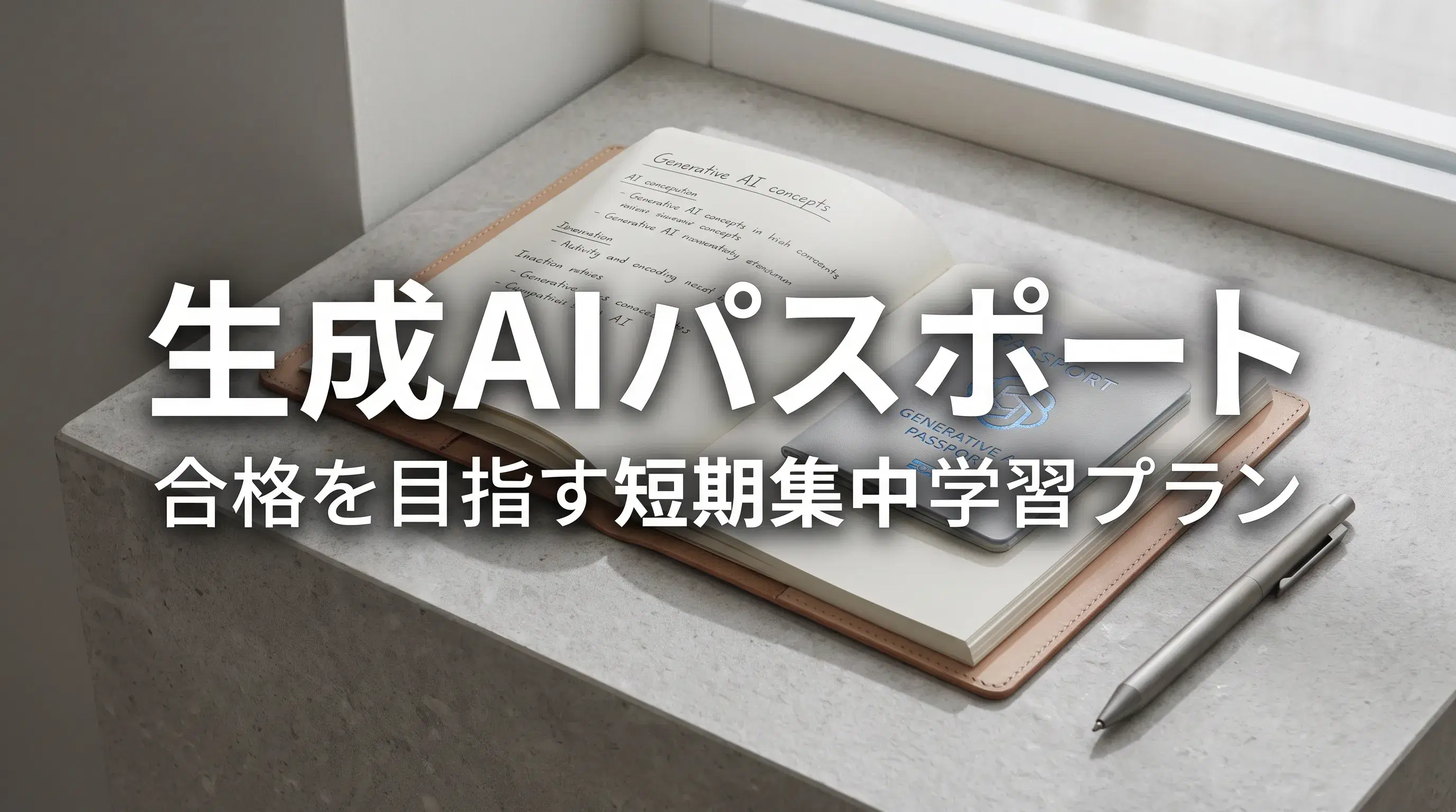 【無理なく】生成AIパスポート合格を目指す短期集中学習プラン