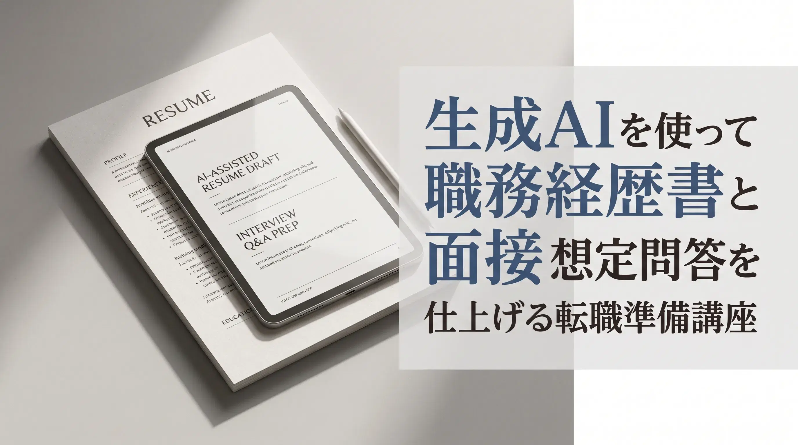 生成AIを使って職務経歴書と面接想定問答を仕上げる転職準備講座