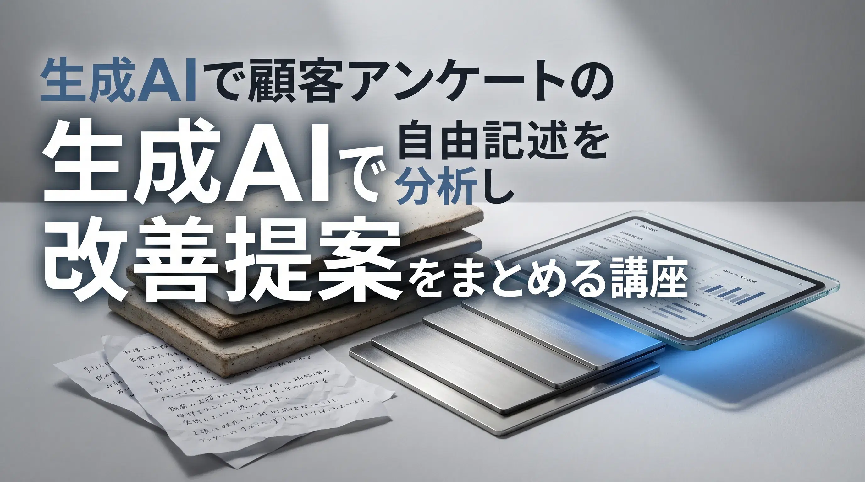生成AIで顧客アンケートの自由記述を分析し改善提案をまとめる講座
