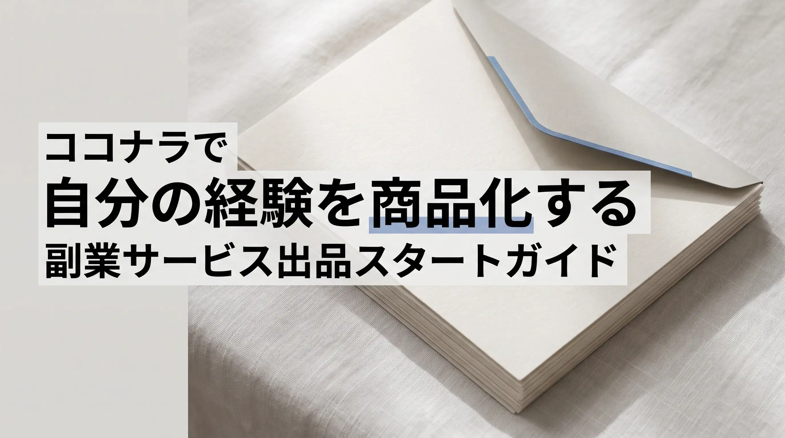 ココナラで自分の経験を商品化する副業サービス出品スタートガイド